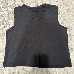 T.J.Maxx Black Muscle Tee with 'HUSTLE' Print